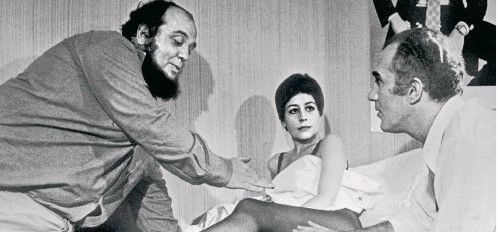 Marco Ferreri, Annie Girardot et Michel Piccoli sur le tournage du film Dillinger est mort Marco Ferreri, Annie Girardot et Michel Piccoli sur le tournage du film Dillinger est mort