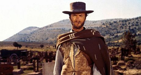 Clint Eastwood dans le film de Sergio Leone Pour une poignée de dollar Clint Eastwood dans le film de Sergio Leone Pour une poignée de dollar