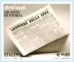 Timbre hommage au Corriere della Sera Timbre hommage au Corriere della Sera
