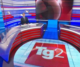Le plateau du journal télé TG2