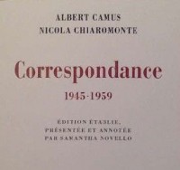 Albert Camus et Nicola Chiaromonte, Correspondance- couverture