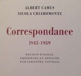 Albert Camus et Nicola Chiaromonte, Correspondance- couverture