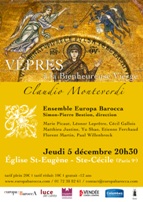 Affiche concert Les vêpres de Monteverdi ©