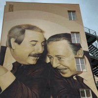 Murales dédié à Falcone et Borsellino sur la façade de l’institut nautique Gioeni-Trabia de Palerme