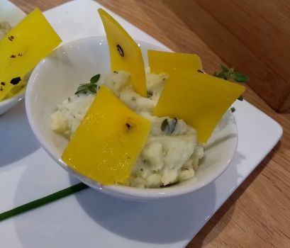 baccalà mantecato, thym citron et piacentino di Enna