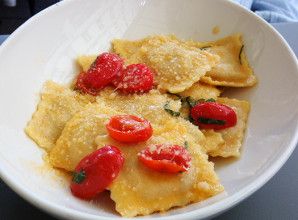 ravioli courgettes, menthe et pecorino