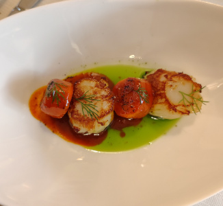 Tosca -  cappesante, carote, finocchietto e caffè